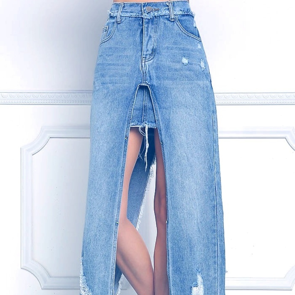 NEW Love Culture Hi Low Denim Skirt